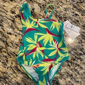 Old Navy Printed One Shoulder Swimsuit